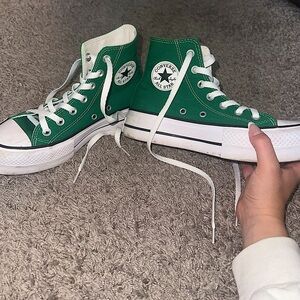 RARE “midnight clover” green platform converse chuck taylor all star